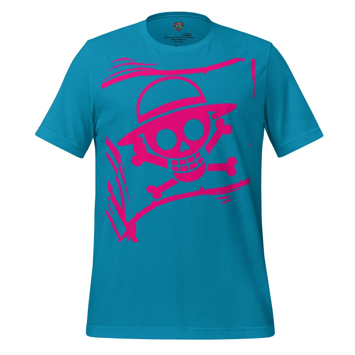 Anime Jolly Roger Tee — Pirate Flag Graphic Aqua