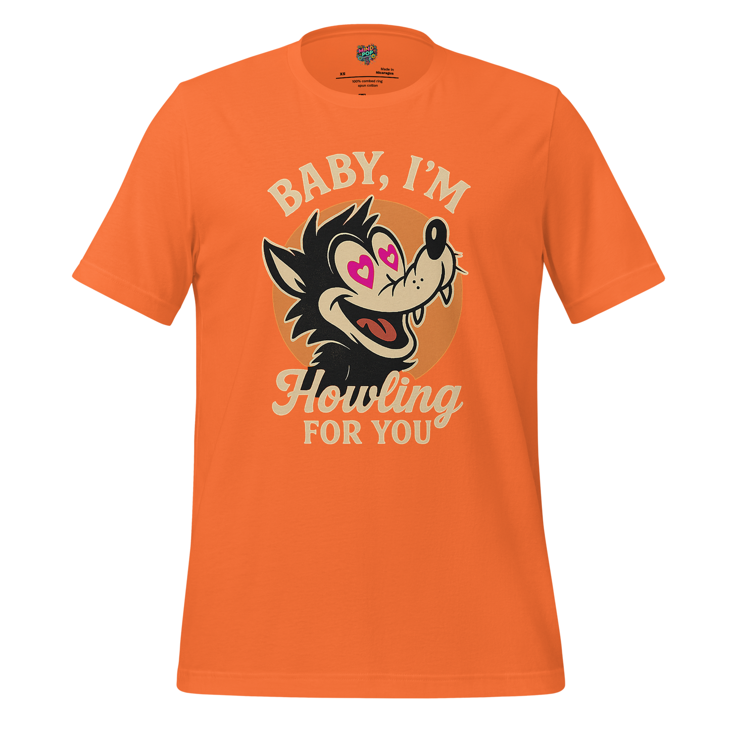 Howling For You - Wolf Love Graphic Orange