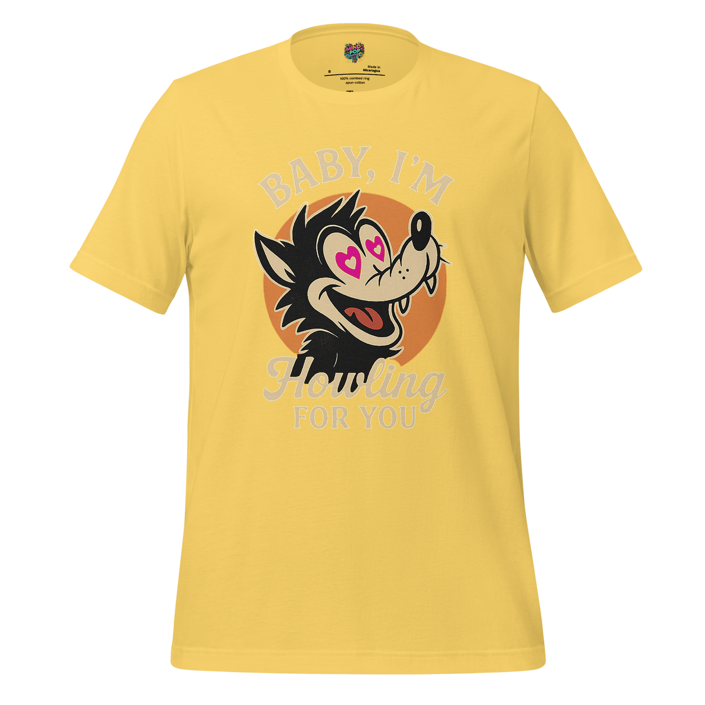 Howling For You - Wolf Love Graphic Yellow