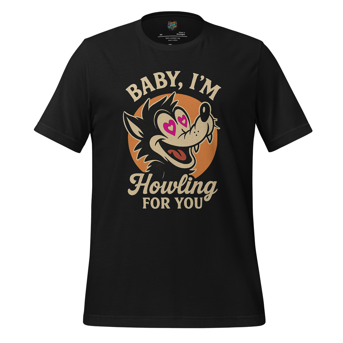 Howling For You - Wolf Love Graphic Vintage Black