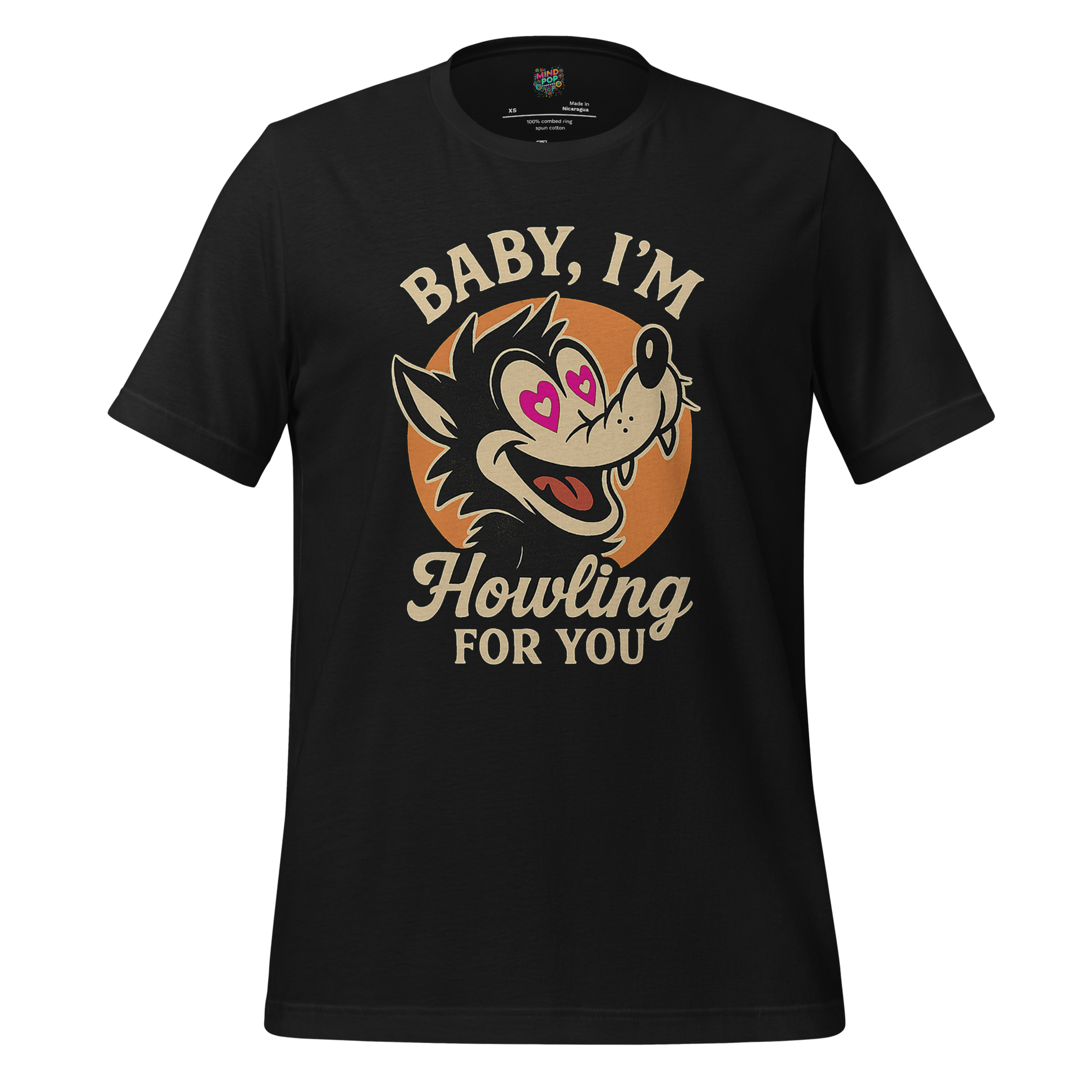 Howling For You - Wolf Love Graphic Vintage Black