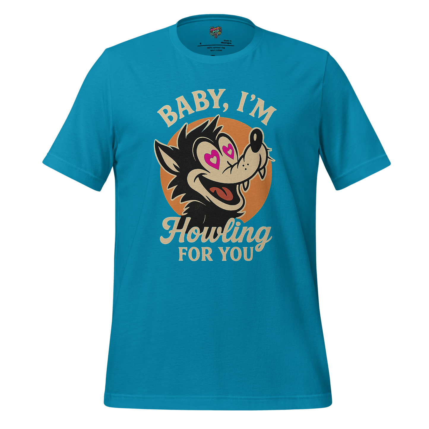 Howling For You - Wolf Love Graphic Aqua
