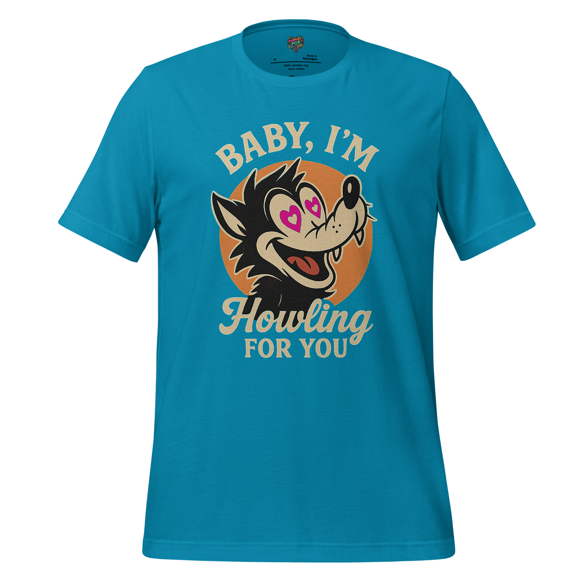 Howling For You - Wolf Love Graphic Aqua