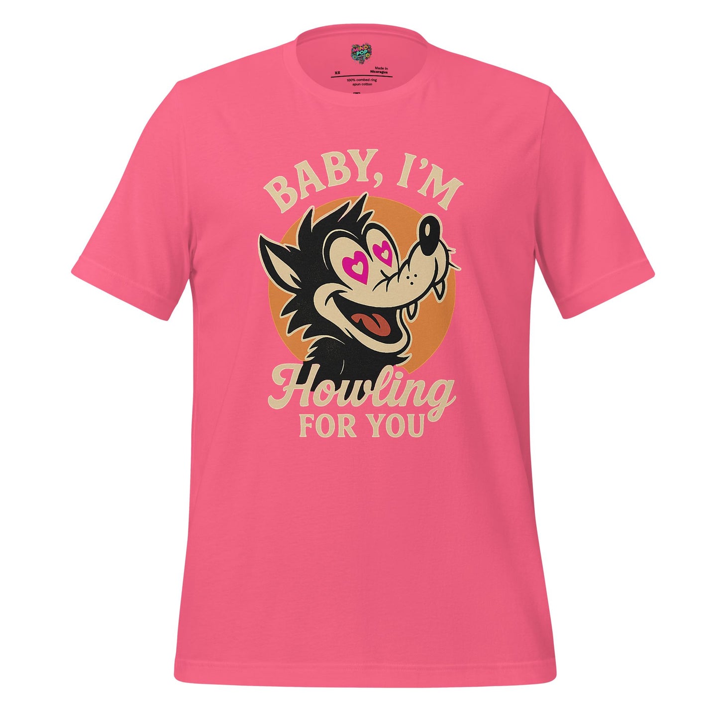Howling For You - Wolf Love Graphic Charity Pink