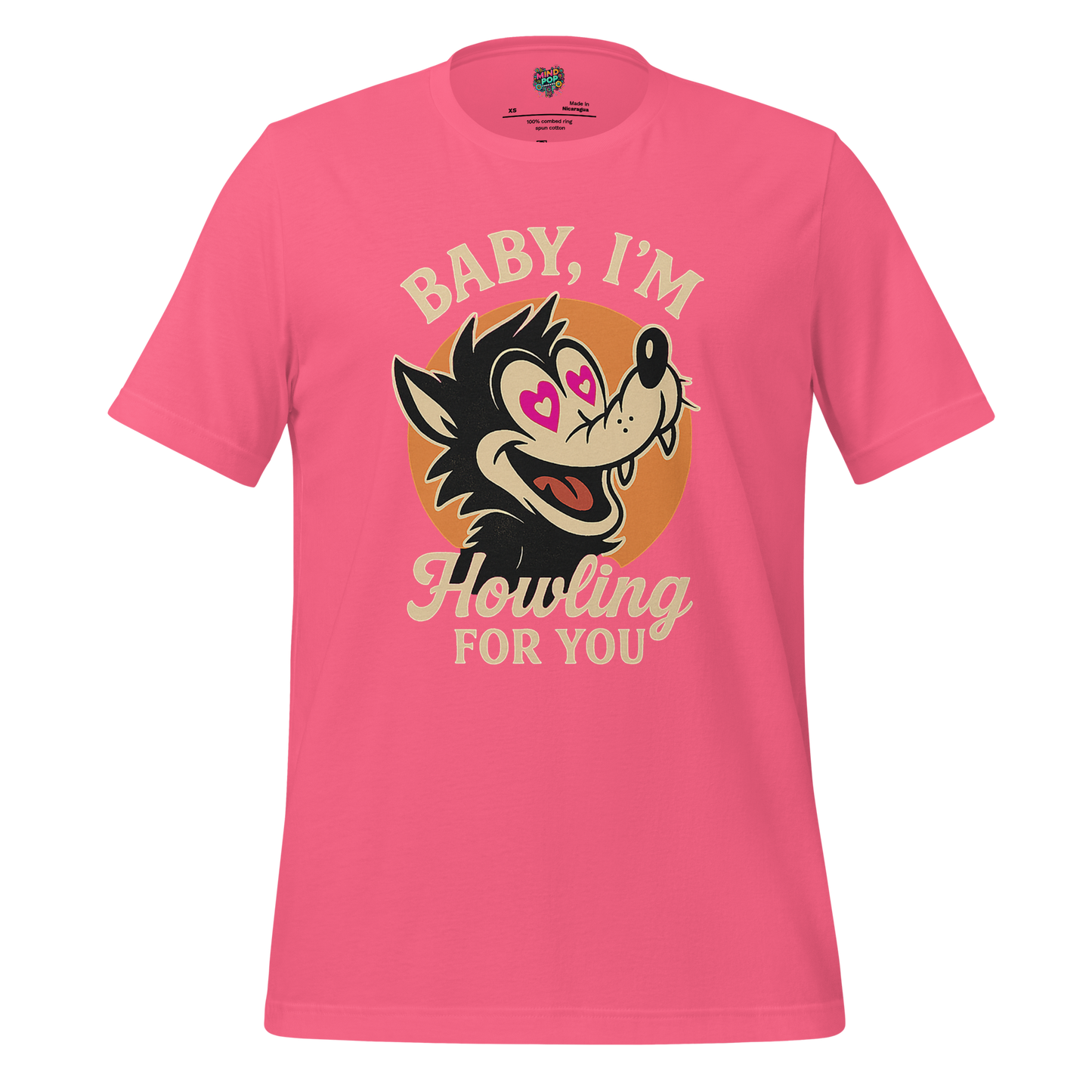 Howling For You - Wolf Love Graphic Charity Pink
