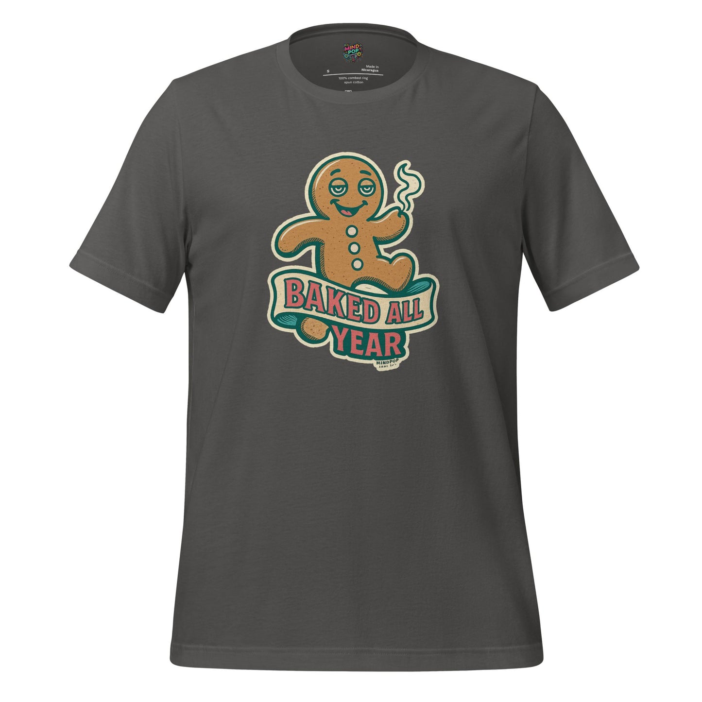 Baked All Year Christmas Cookie Shirt Asphalt