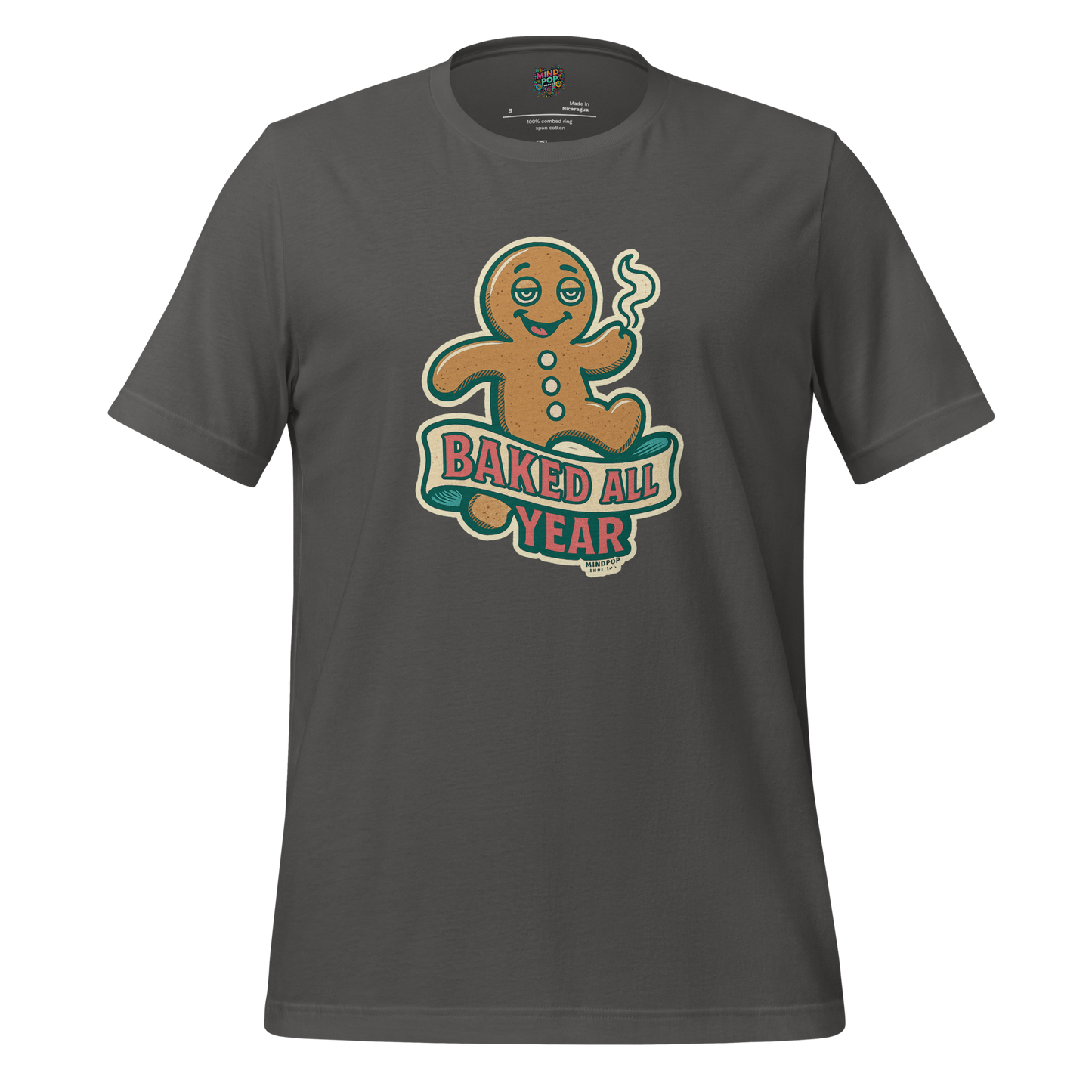 Baked All Year Christmas Cookie Shirt Asphalt