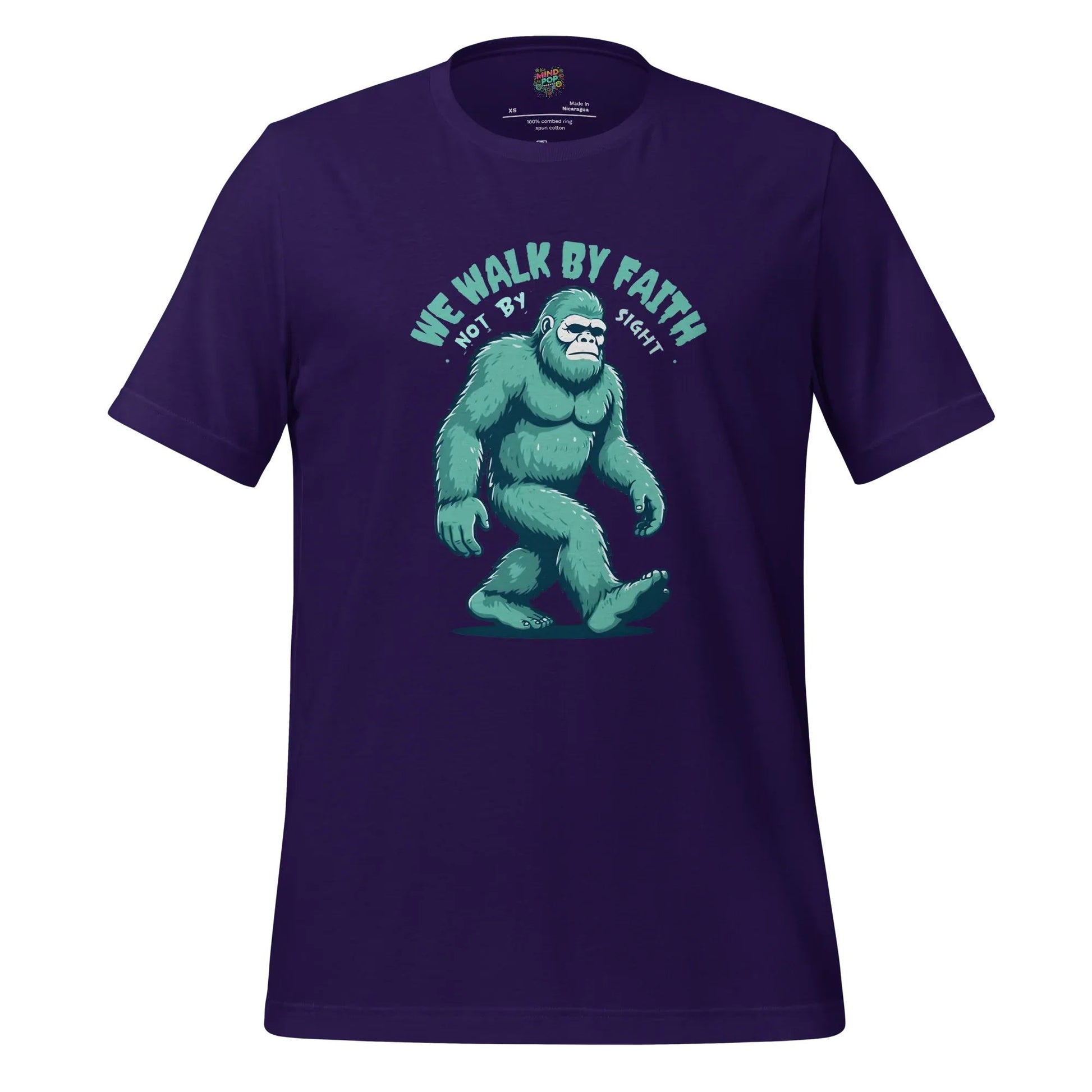 Bigfoot Faith Christian Parody Shirt for Believers & Skeptics Team Purple