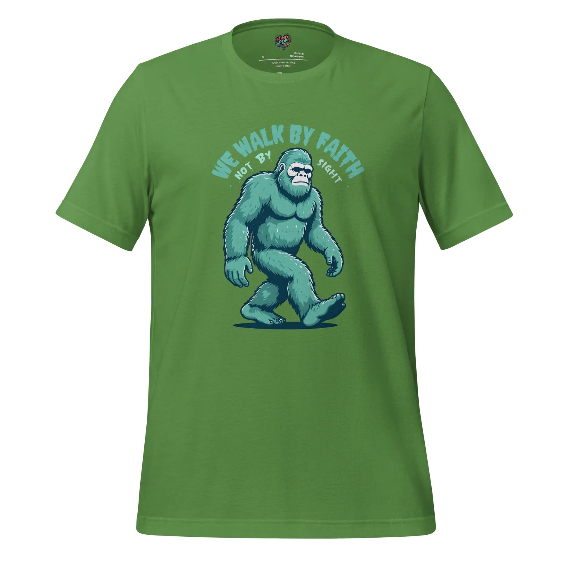 Bigfoot Faith Christian Parody Shirt for Believers & Skeptics Leaf