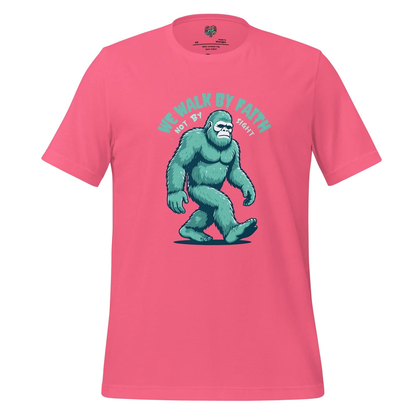 Bigfoot Faith Christian Parody Shirt for Believers & Skeptics Charity Pink
