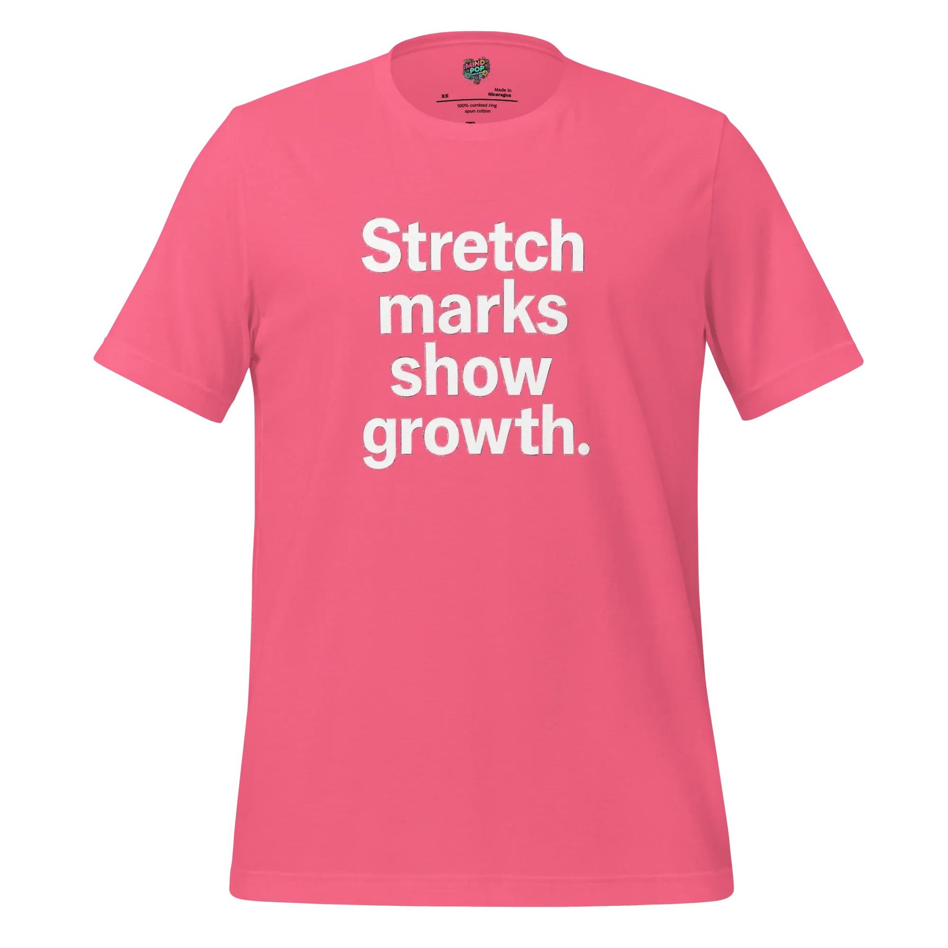 Body-Positive Stretch Marks Show Growth Cotton Shirt Charity Pink
