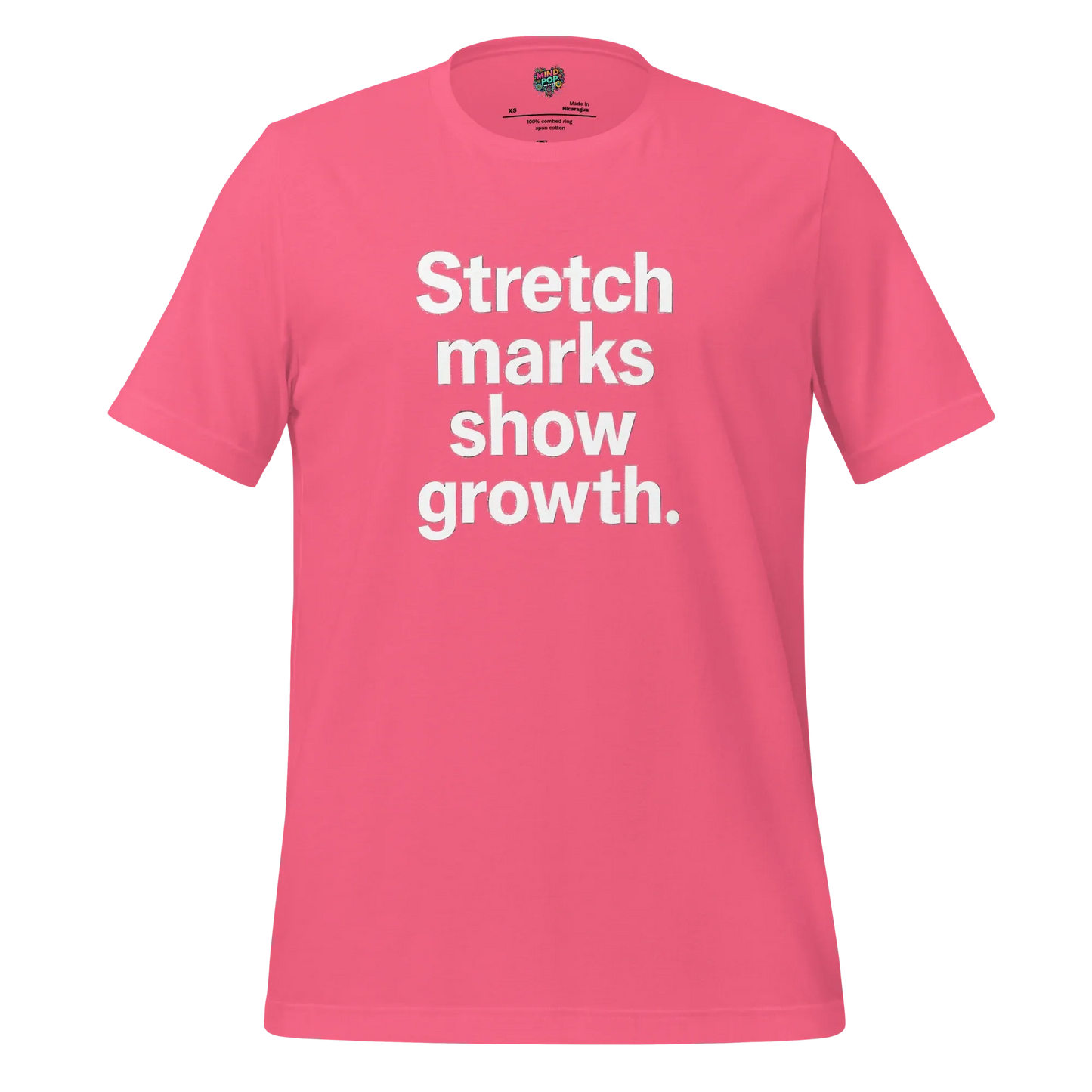 Body-Positive Stretch Marks Show Growth Cotton Shirt Charity Pink