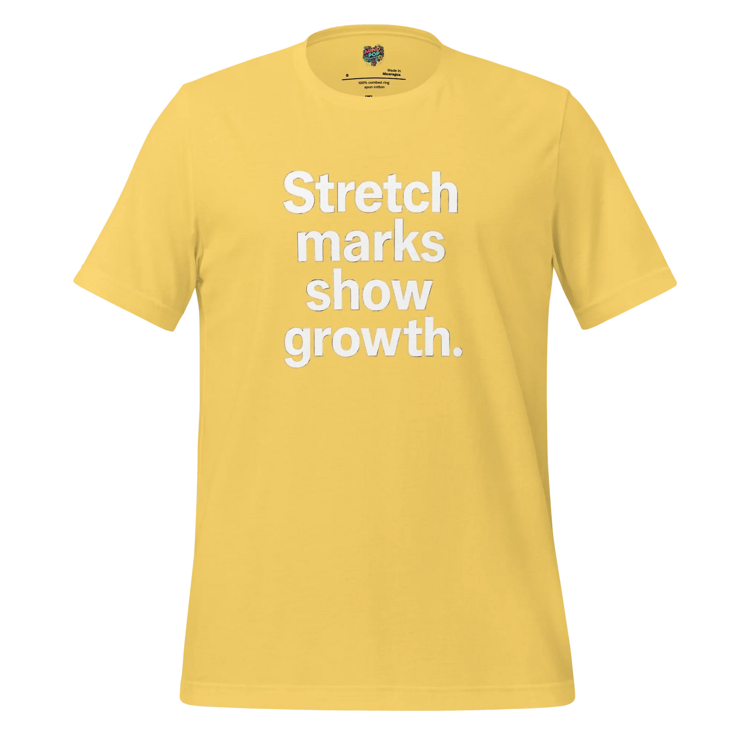 Body-Positive Stretch Marks Show Growth Cotton Shirt Yellow