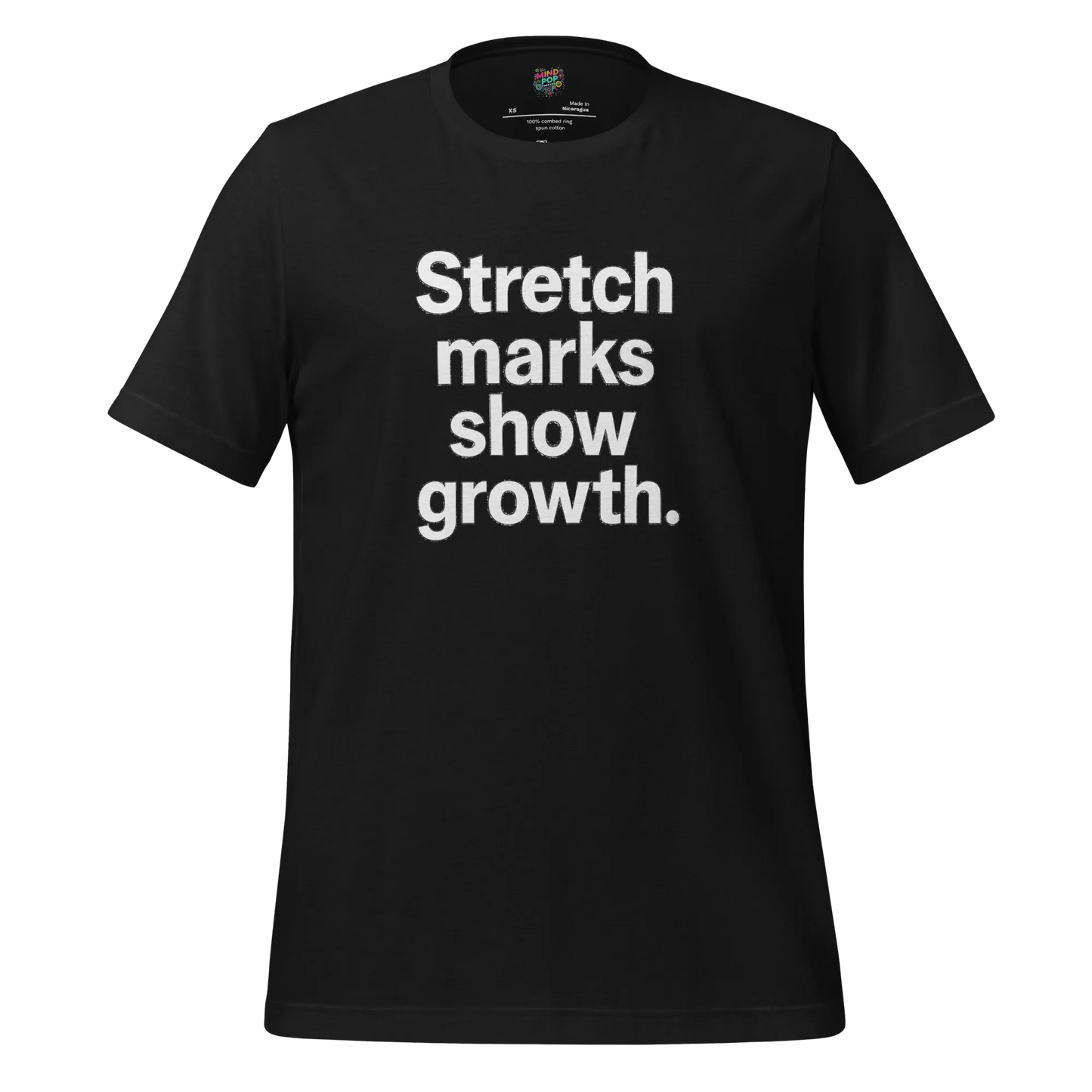 Body-Positive Stretch Marks Show Growth Cotton Shirt Vintage Black