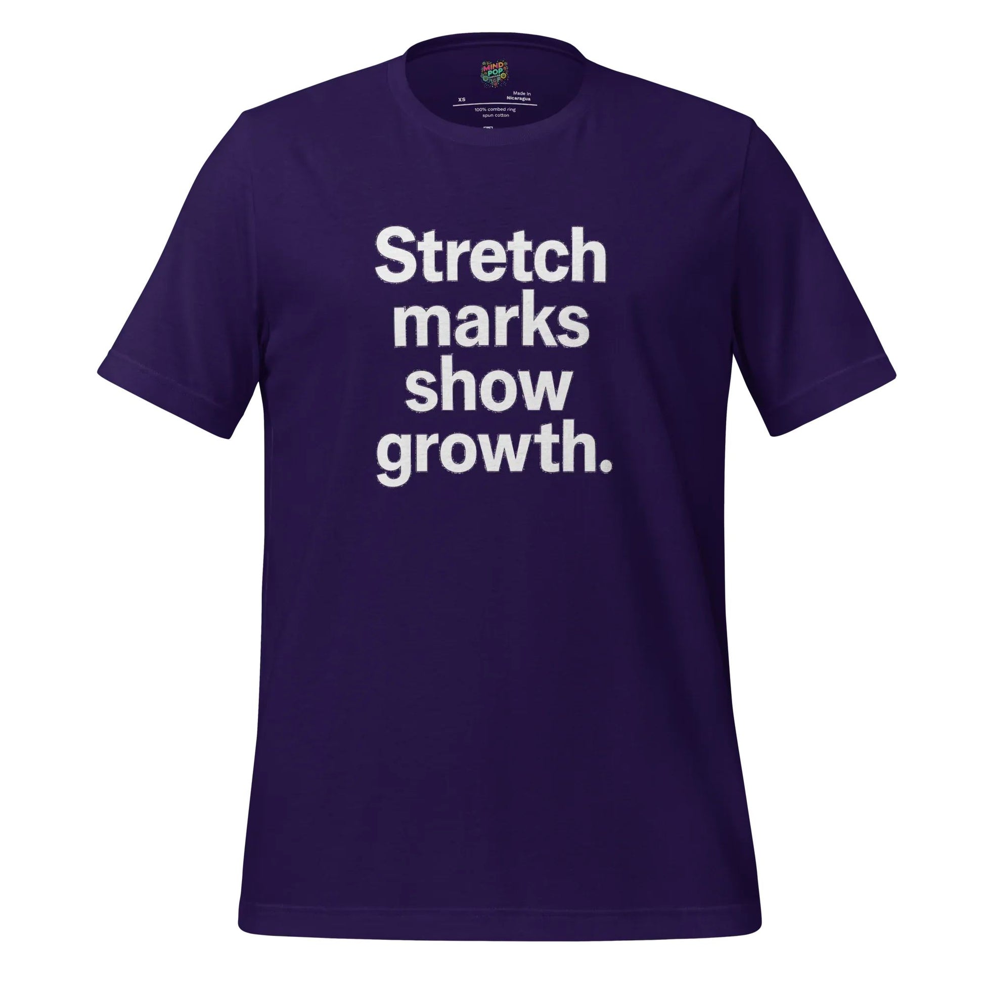 Body-Positive Stretch Marks Show Growth Cotton Shirt Team Purple