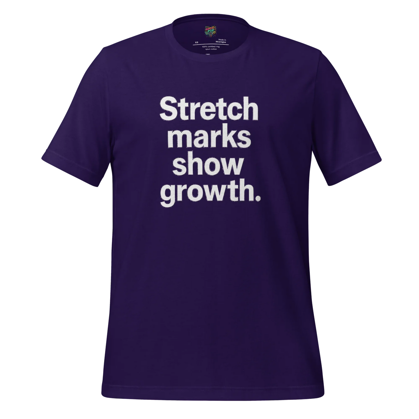 Body-Positive Stretch Marks Show Growth Cotton Shirt Team Purple