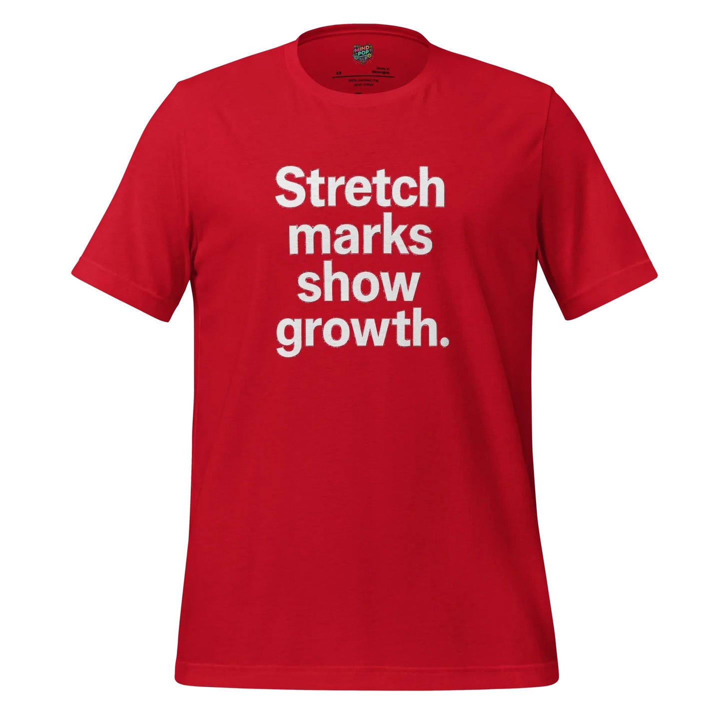 Body-Positive Stretch Marks Show Growth Cotton Shirt Red