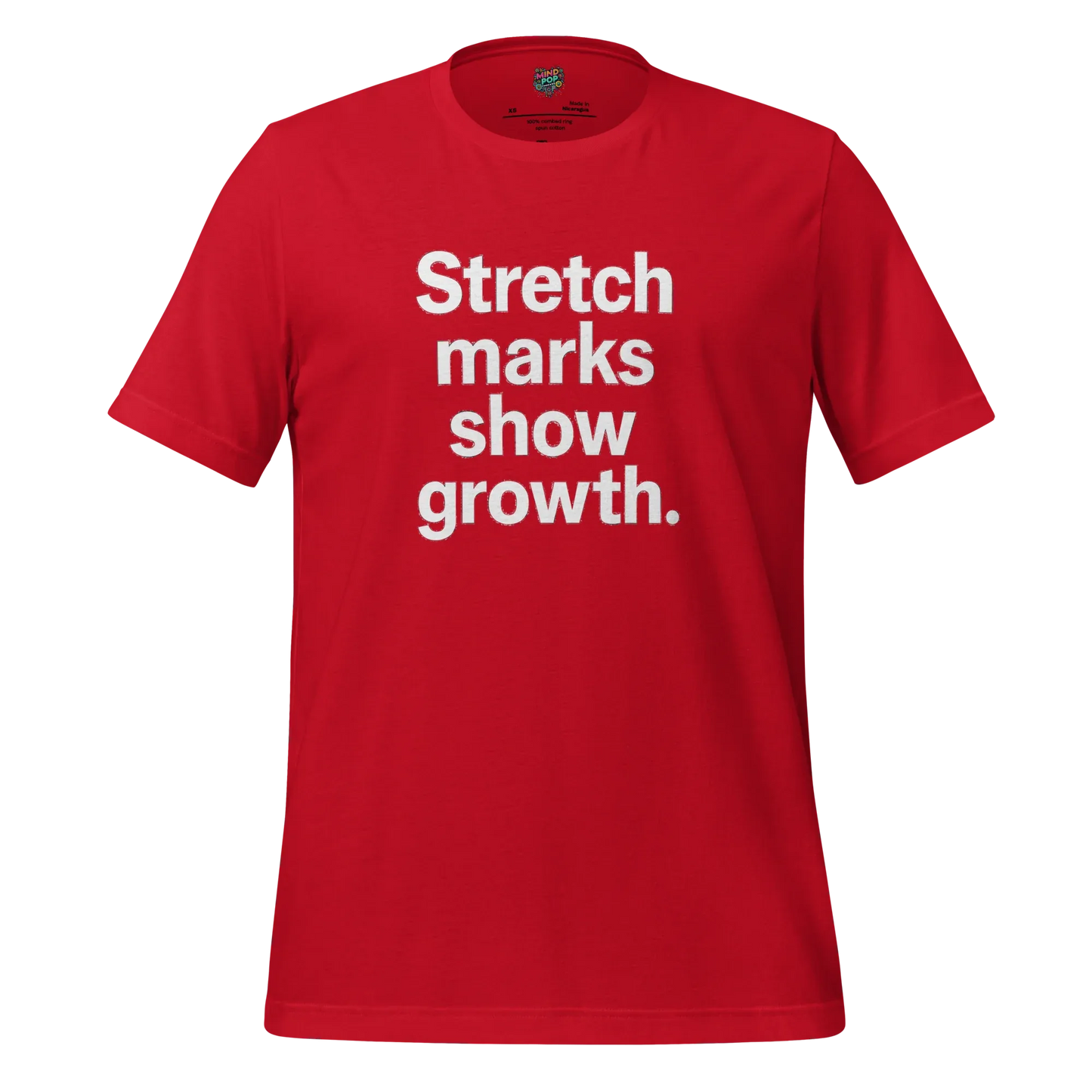 Body-Positive Stretch Marks Show Growth Cotton Shirt Red