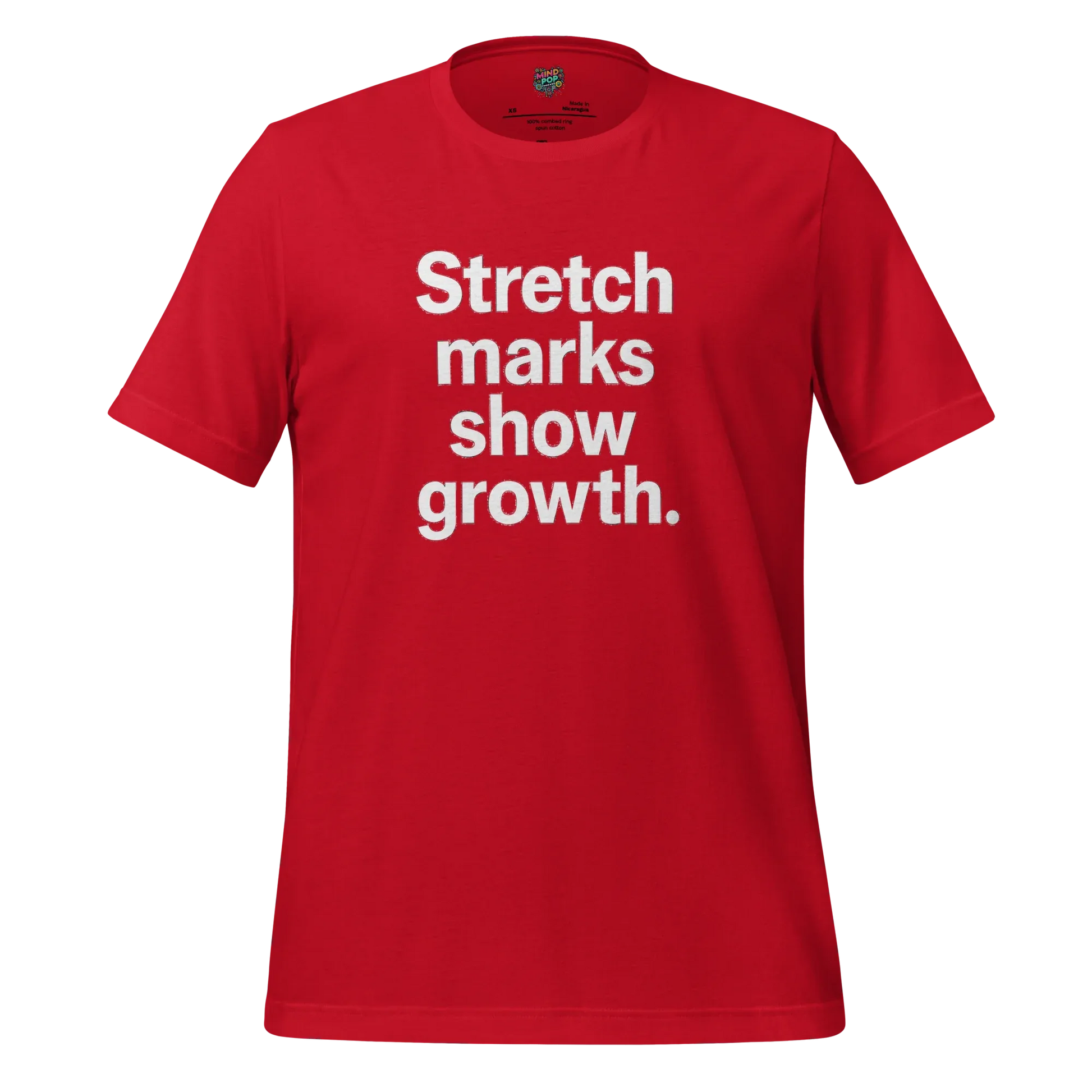 Body-Positive Stretch Marks Show Growth Cotton Shirt Red