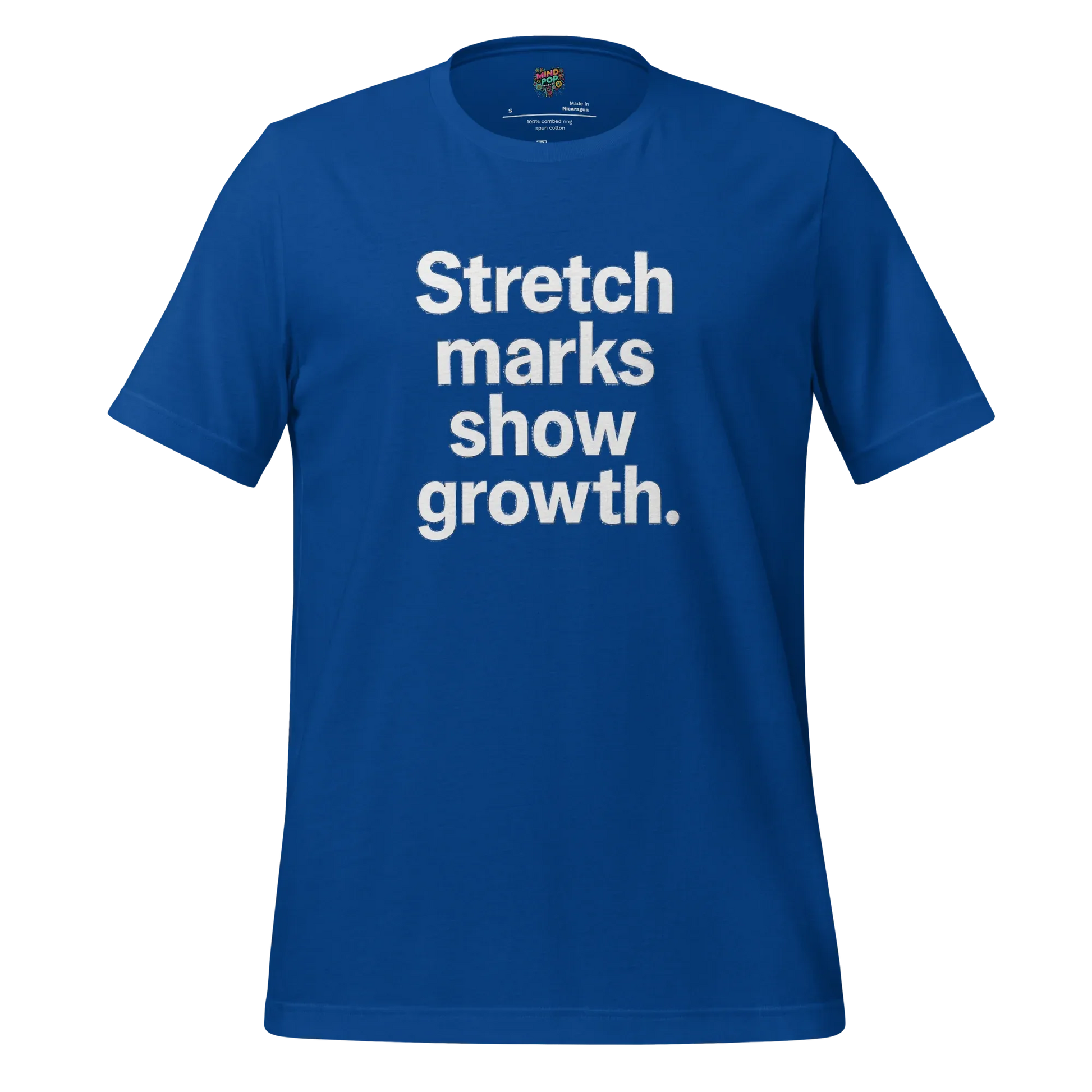 Body-Positive Stretch Marks Show Growth Cotton Shirt True Royal