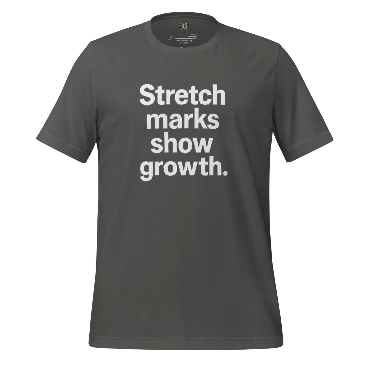 Body-Positive Stretch Marks Show Growth Cotton Shirt Asphalt