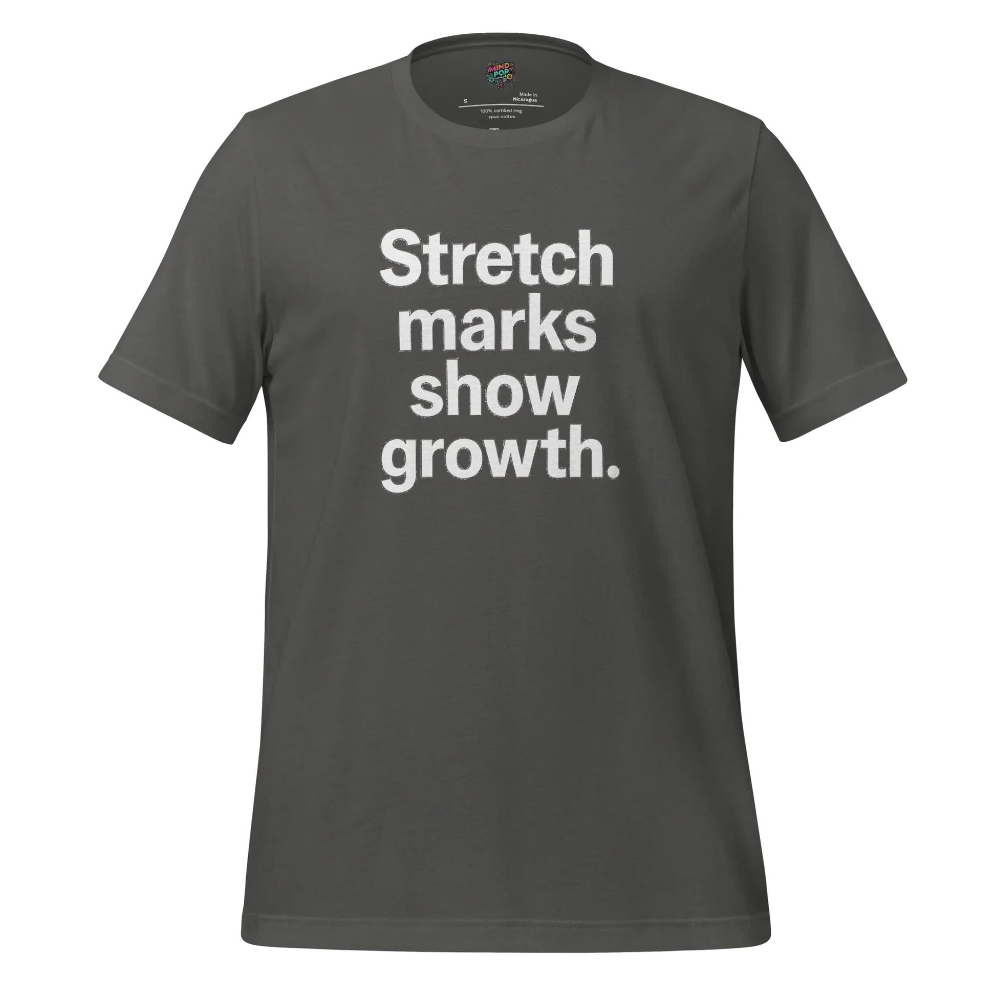 Body-Positive Stretch Marks Show Growth Cotton Shirt Asphalt