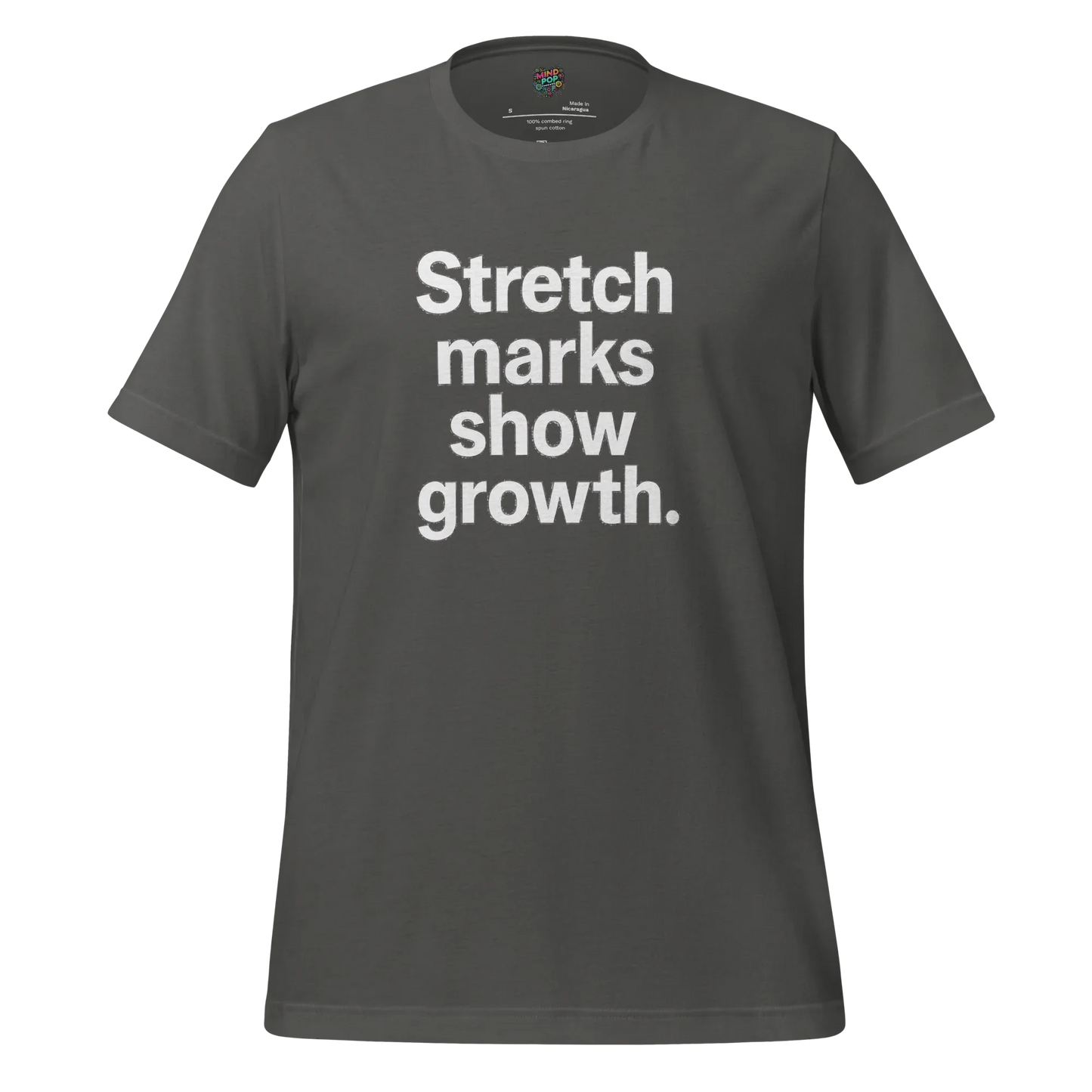 Body-Positive Stretch Marks Show Growth Cotton Shirt Asphalt