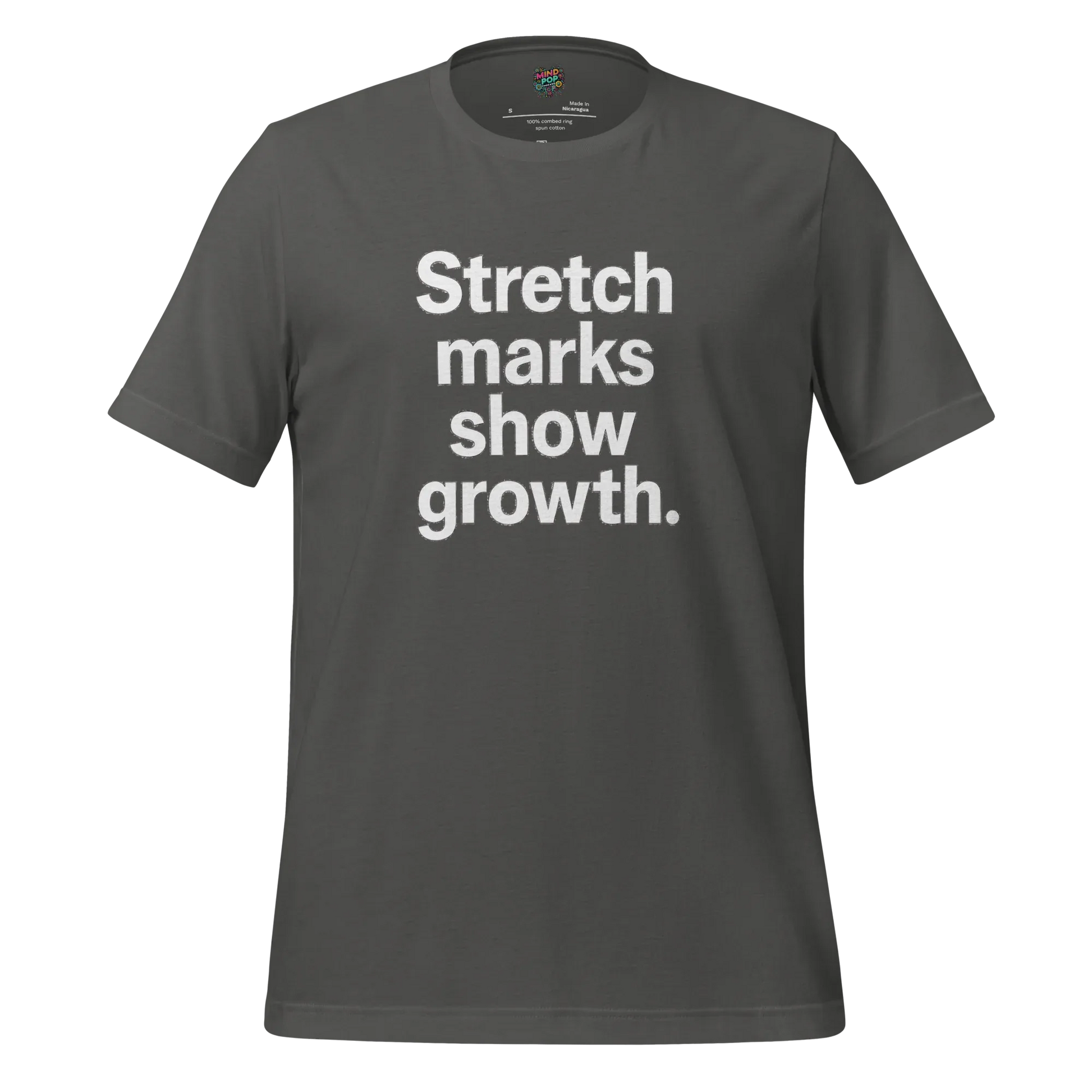 Body-Positive Stretch Marks Show Growth Cotton Shirt Asphalt