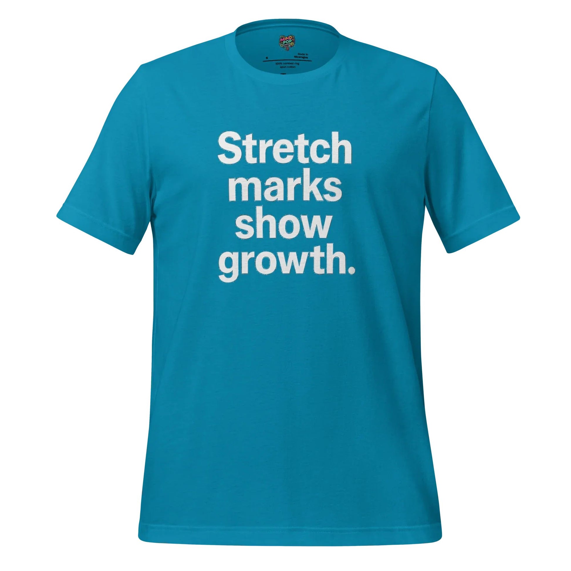 Body-Positive Stretch Marks Show Growth Cotton Shirt Aqua