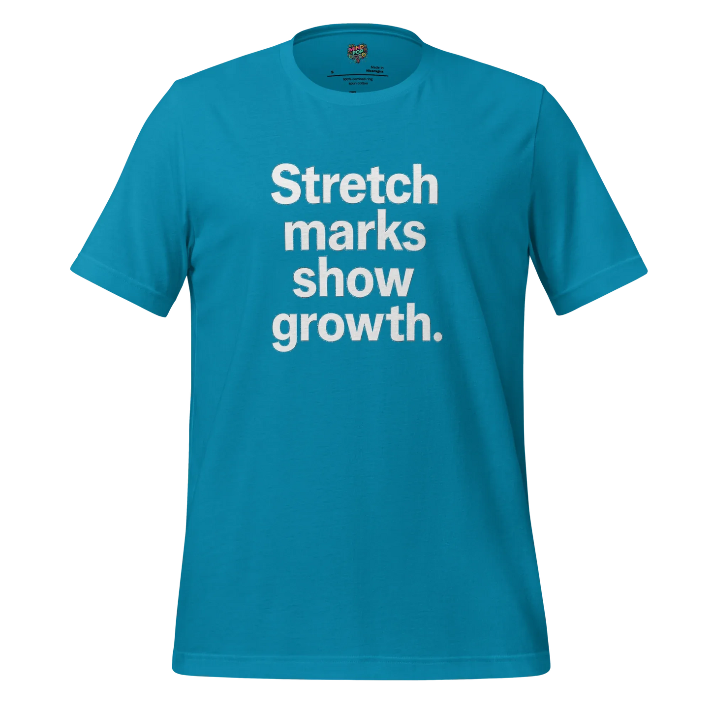 Body-Positive Stretch Marks Show Growth Cotton Shirt Aqua