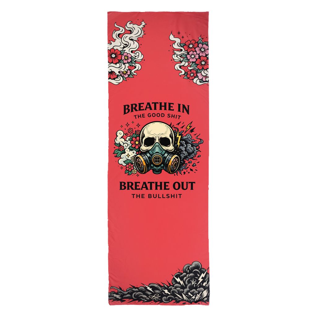 Breathe In the Good Shit Yoga Towel RED 24x70 inch