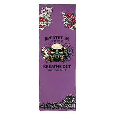 Breathe In the Good Shit Yoga Towel PURPLE 24x70 inch