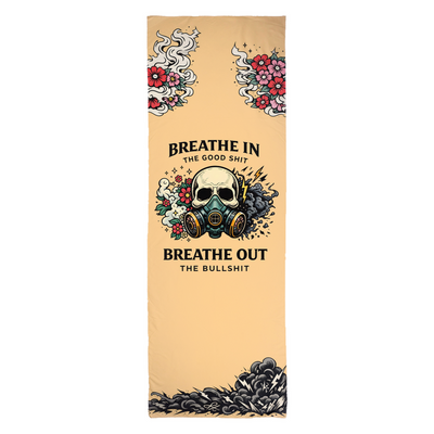 Breathe In the Good Shit Yoga Towel YELLOW 24x70 inch