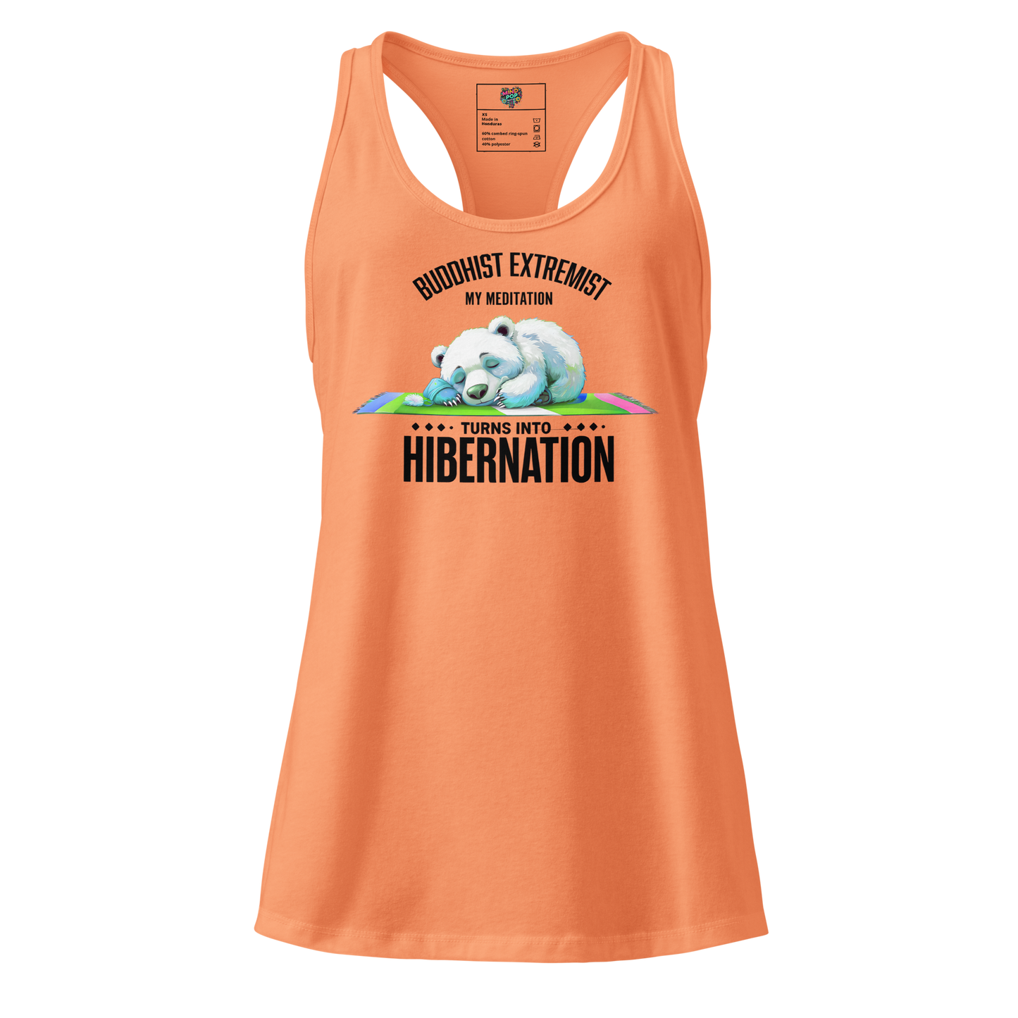 Buddhist Extremist fitted racerback tank top Light Orange