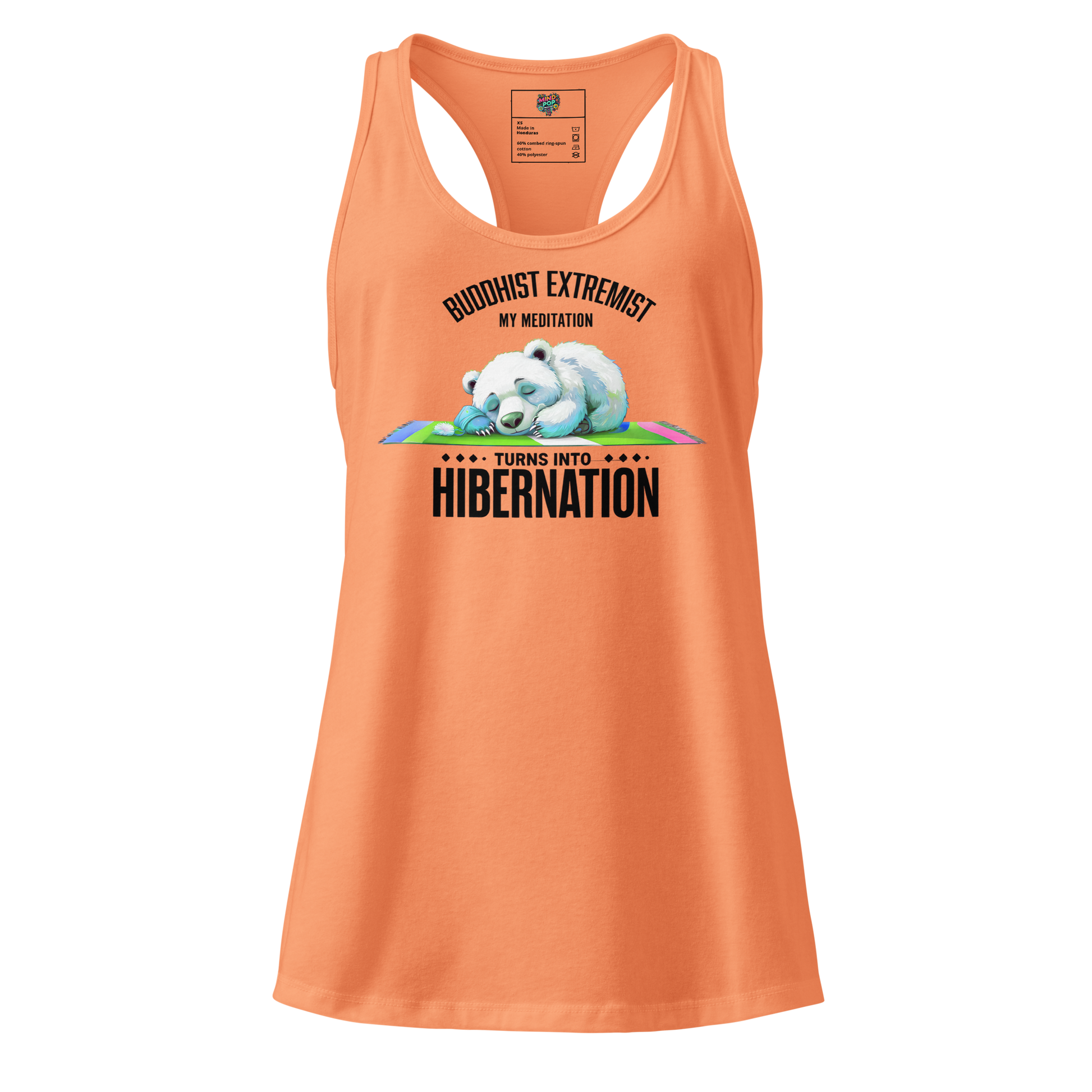 Buddhist Extremist fitted racerback tank top Light Orange