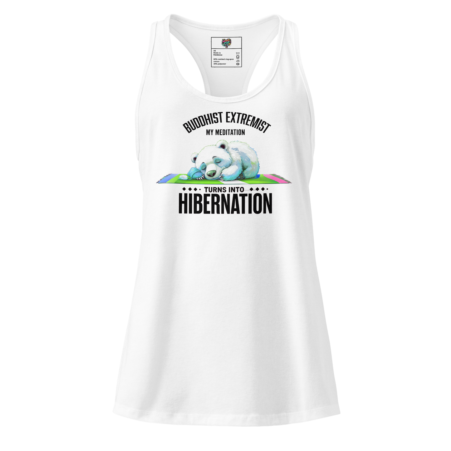 Buddhist Extremist fitted racerback tank top White
