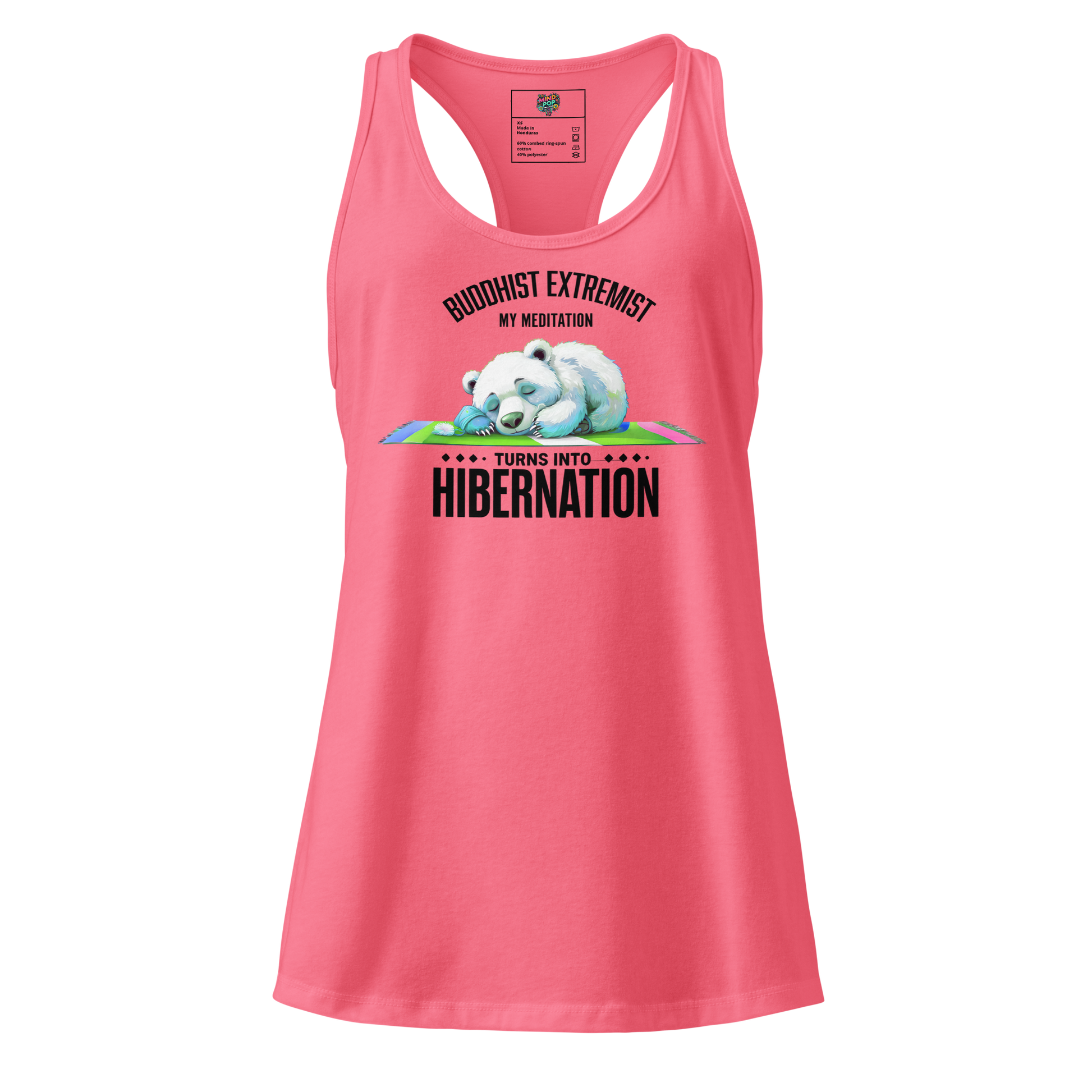 Buddhist Extremist fitted racerback tank top Hot Pink
