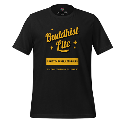 Buddhist Lite Graphic Tee — Funny Meditation Shirt Vintage Black