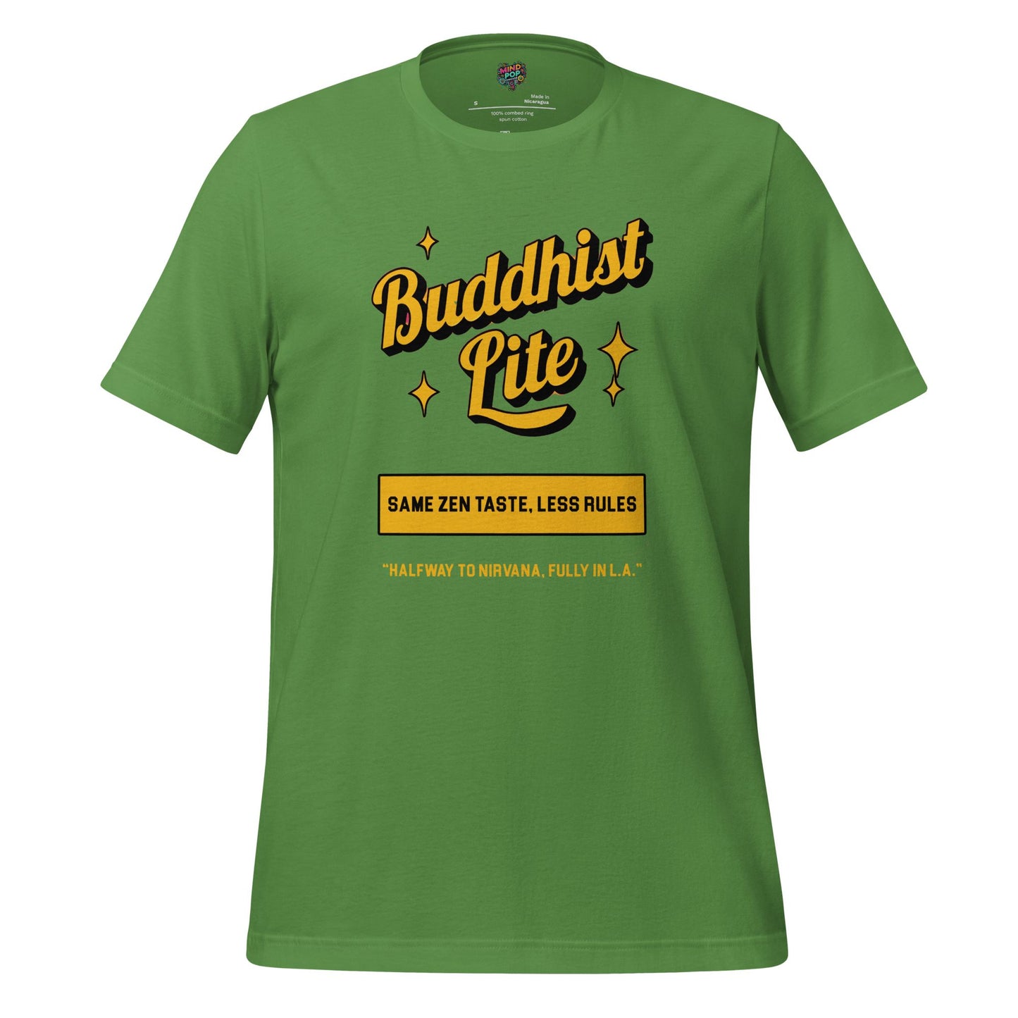 Buddhist Lite Graphic Tee — Funny Meditation Shirt Leaf