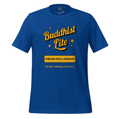 Buddhist Lite Graphic Tee — Funny Meditation Shirt True Royal
