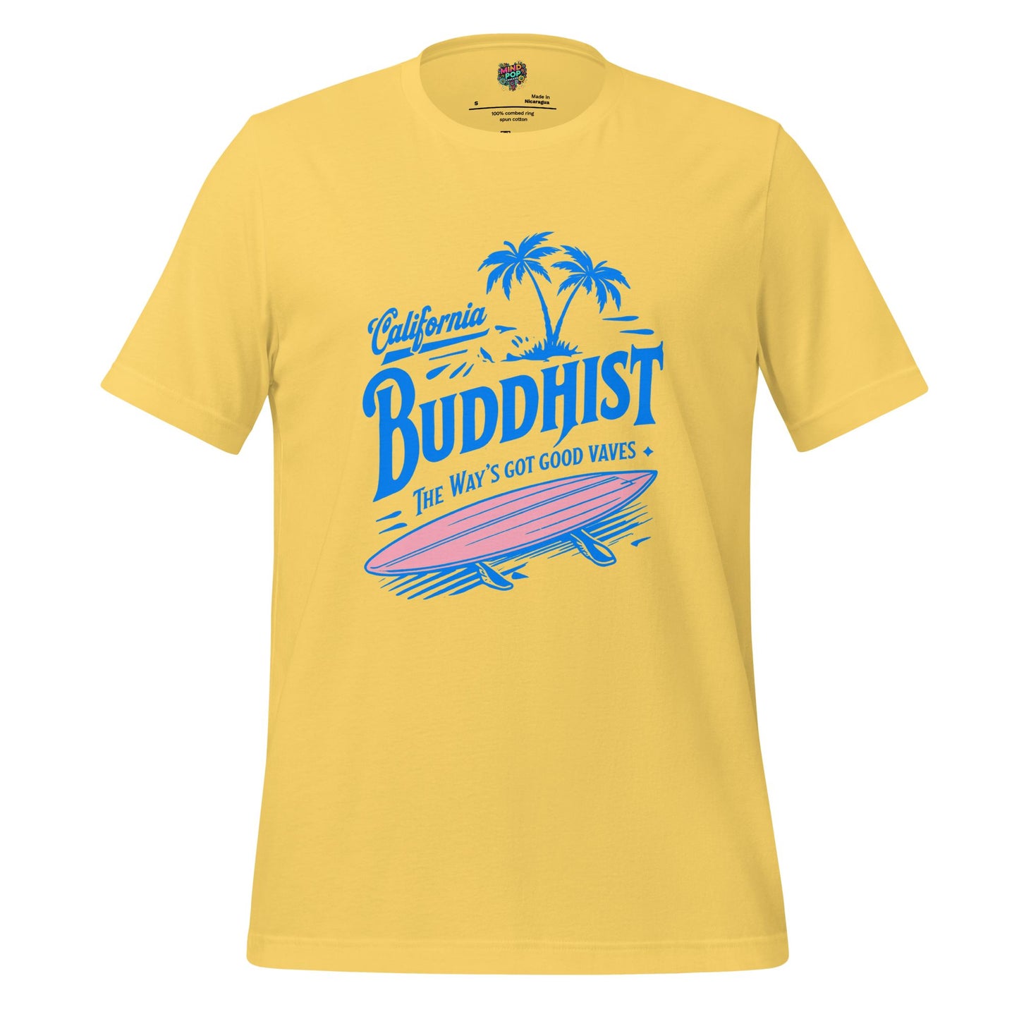 Cali Buddhist Surfing Zen Shirt Yellow