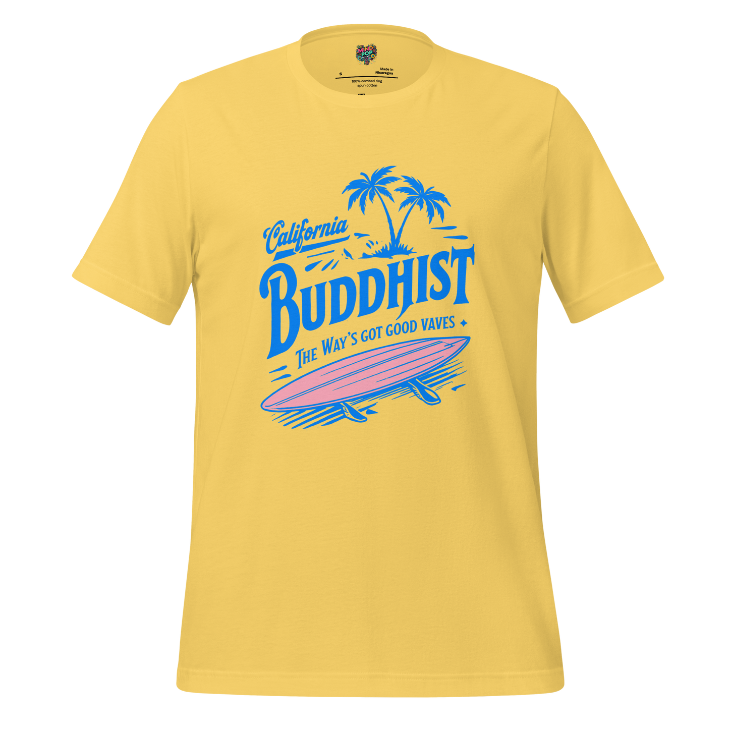 Cali Buddhist Surfing Zen Shirt Yellow