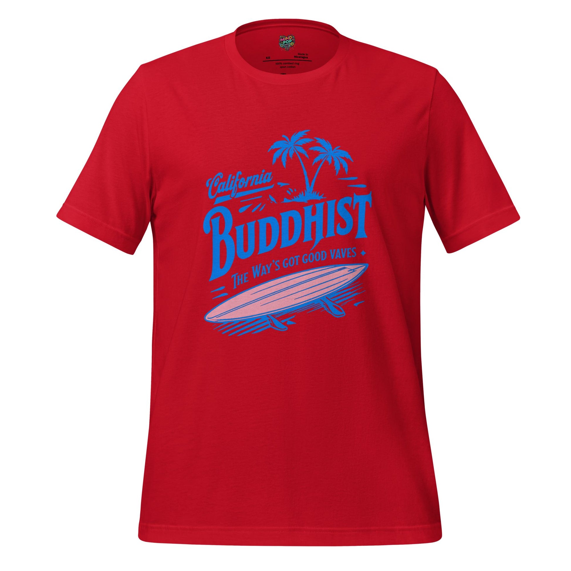 Cali Buddhist Surfing Zen Shirt Red
