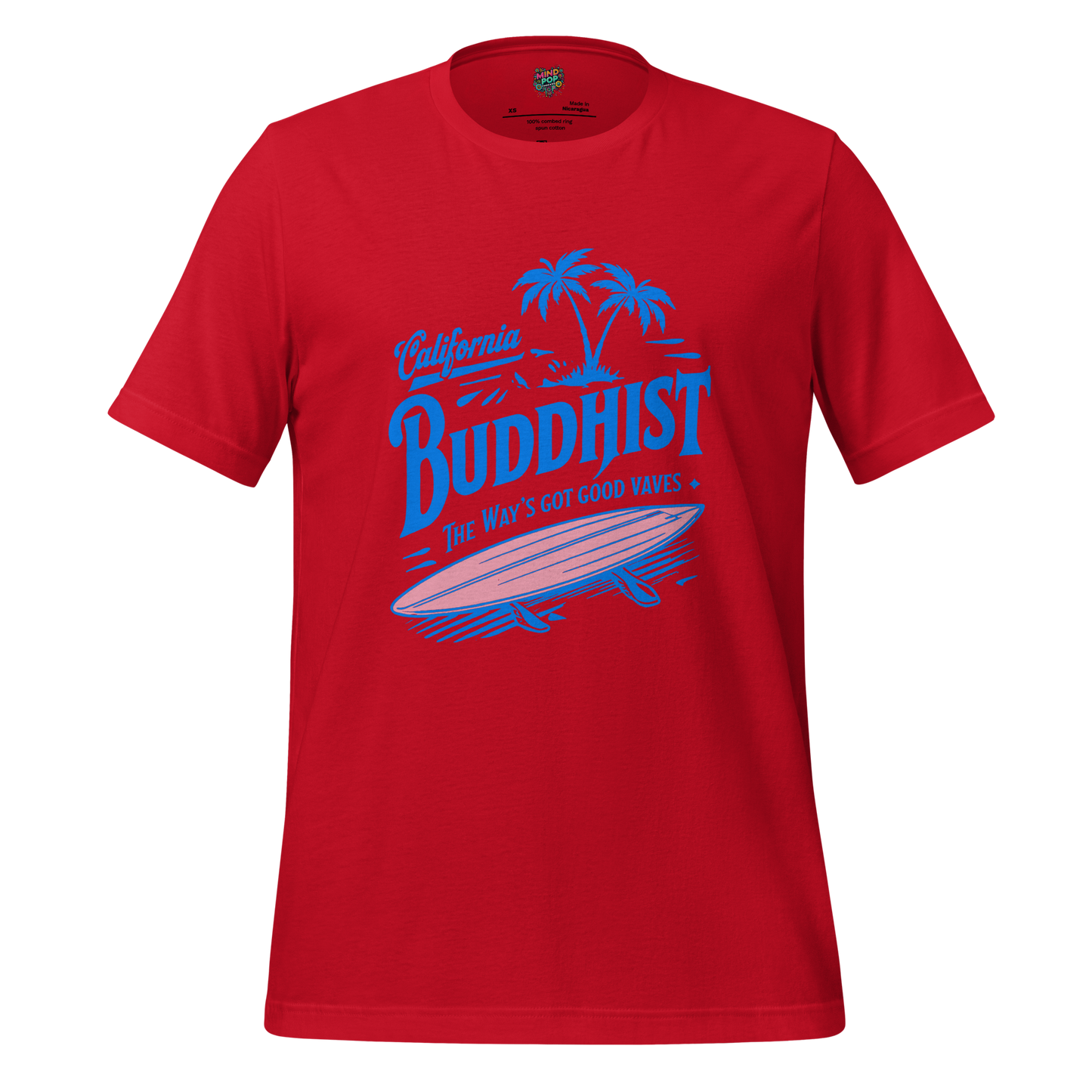 Cali Buddhist Surfing Zen Shirt Red
