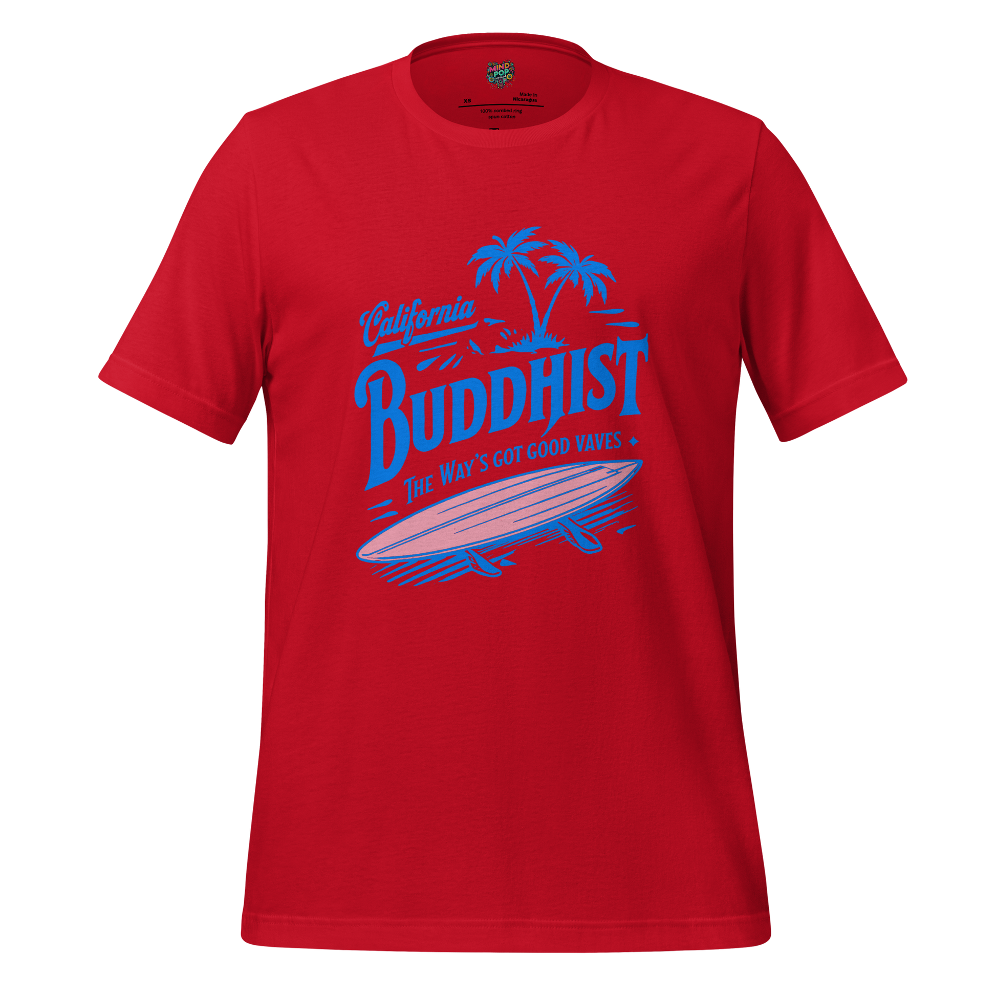 Cali Buddhist Surfing Zen Shirt Red