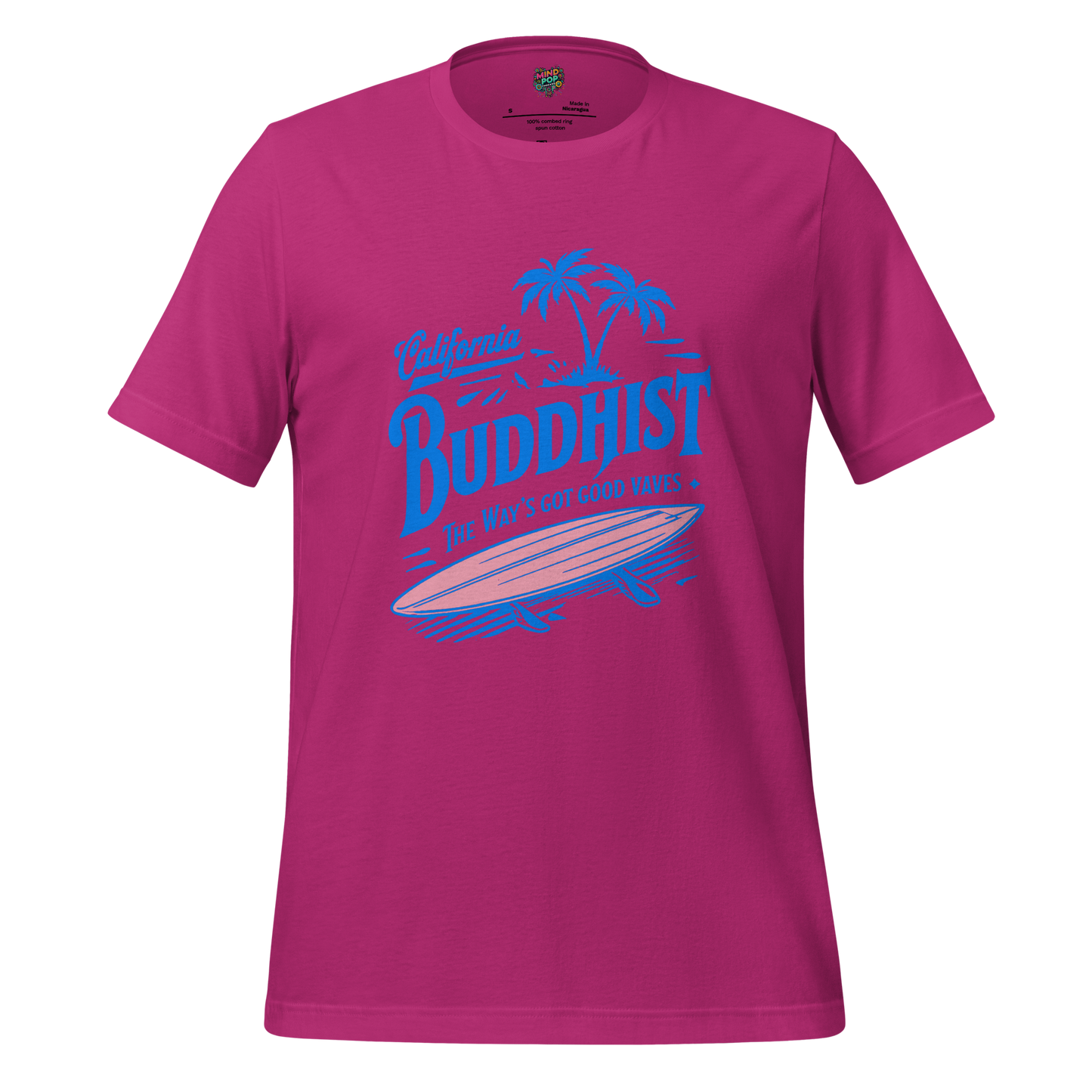 Cali Buddhist Surfing Zen Shirt Berry