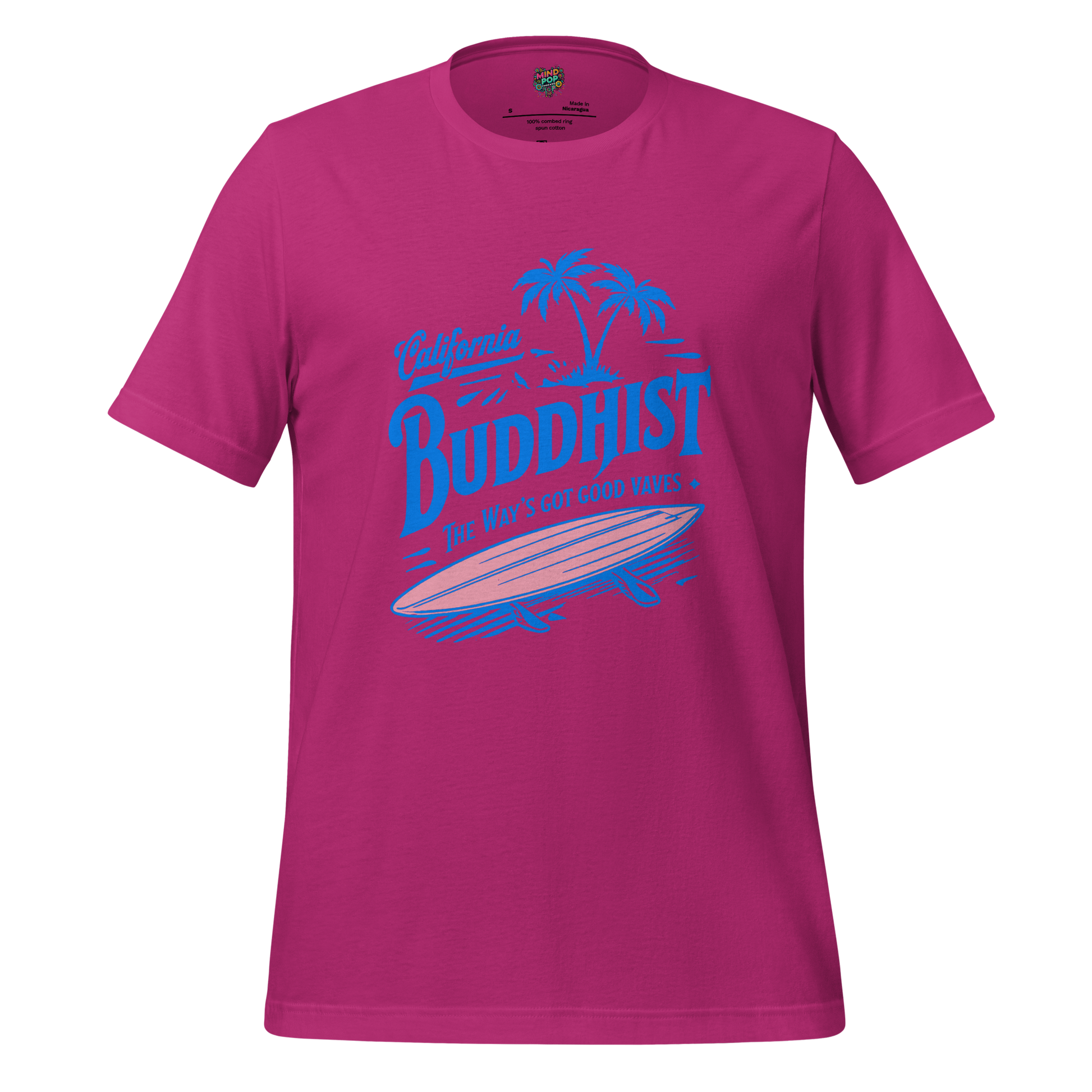 Cali Buddhist Surfing Zen Shirt Berry