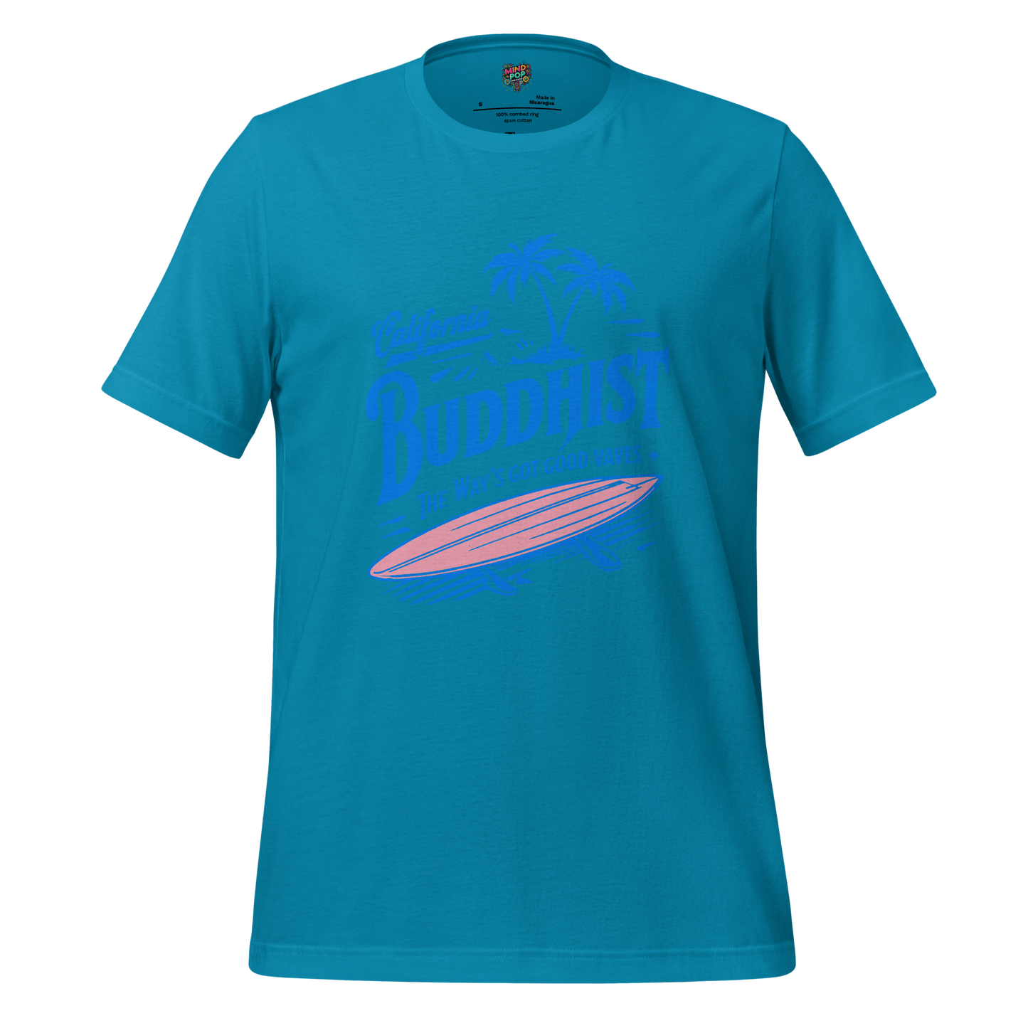 Cali Buddhist Surfing Zen Shirt Aqua