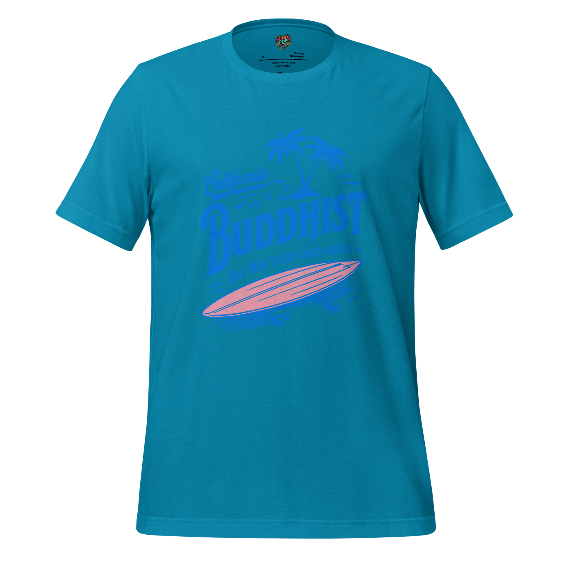 Cali Buddhist Surfing Zen Shirt Aqua