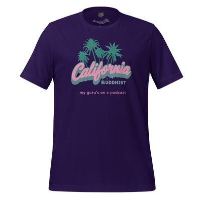 California Buddhist Surf Tee — Retro West Coast Vibe Team Purple